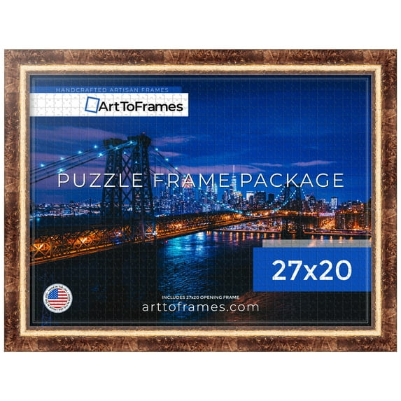 ArtToFrames 27x20 Inch - CM Multi Puzzle Frame for 2000 piece Puzzles.2.00 Inch Custom Wood Puzzle Frames, Monticello - Comes with Economy Acrylic