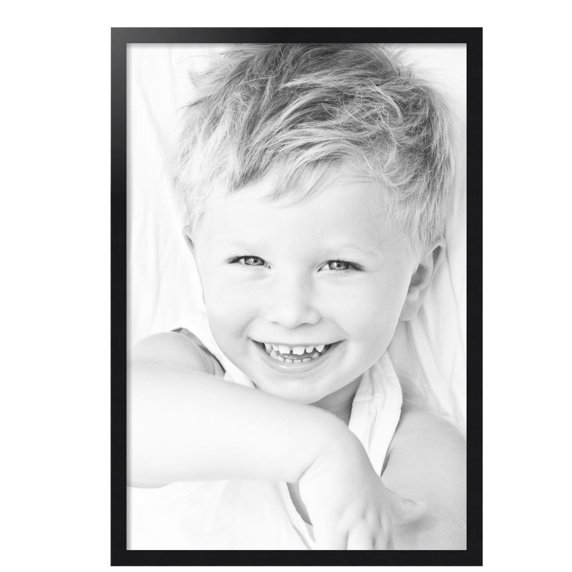 ArtToFrames 27x40 inch Black Steel Picture Frame, Black MDF Poster Frame (4639)