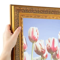 ArtToFrames 28" x 38" Wide Gold with Green Tones Picture Frame, 28x38 inch Gold Wood Poster Frame (WOM-5078)
