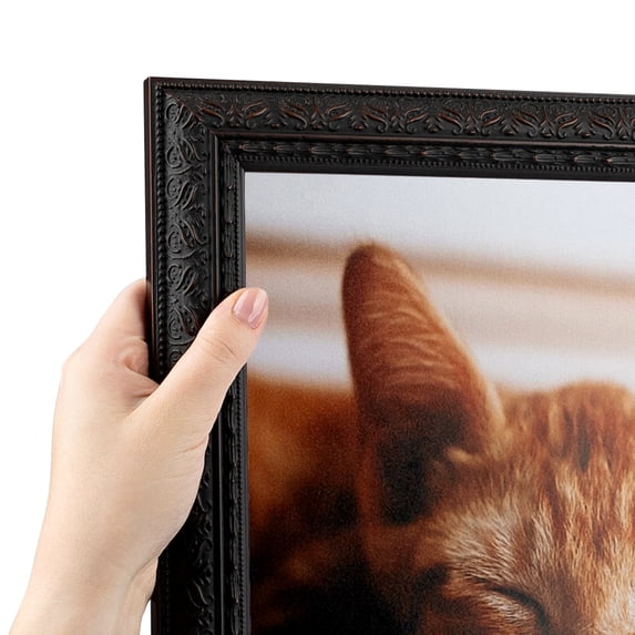 ArtToFrames 28" x 47" Plum Victorian Emboss Picture Frame, 28x47 inch Brown Wood Poster Frame (WOM-5080)