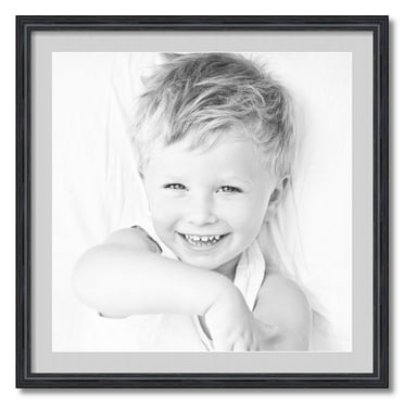 ArtToFrames 28x28 Matted Picture Frame with 24x24 Single Mat Photo Opening Framed in 1.25 Black Stain on Solid Red Oak and 2 Candlewick Mat (FWM-4083-28x28)