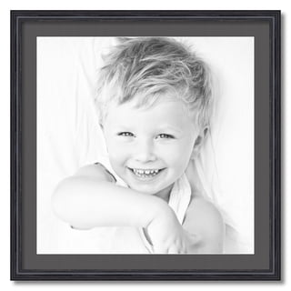 ArtToFrames 28x28" Matted Picture Frame with 24x24" Single Mat Photo Opening Framed in 1.25" Black Stain on Solid Red Oak and 2" Charcoal Mat (FWM-4083-28x28)