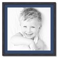 thumbnail image 1 of ArtToFrames 28x28 Matted Picture Frame with 24x24 Single Mat Photo Opening Framed in 1.25 Black Stain on Solid Red Oak and 2 Delft Blue Mat (FWM-4083-28x28), 1 of 8