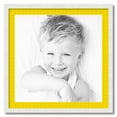 thumbnail image 1 of ArtToFrames 28x28" Matted Picture Frame with 24x24" Single Mat Photo Opening Framed in 1.25" Satin White Frame and 2" Canary Mat (FWM-3966-28x28), 1 of 8