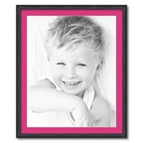 ArtToFrames 28x34 Matted Picture Frame with 24x30 Single Mat Photo Opening Framed in 1.25 Black Stain on Solid Red Oak and 2 Tulip Mat (FWM-4083-28x34)