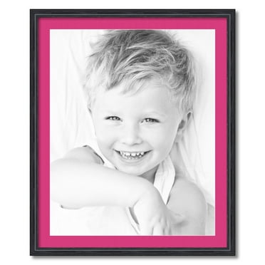 ArtToFrames 28x34 Matted Picture Frame with 24x30 Single Mat Photo Opening Framed in 1.25 Black Stain on Solid Red Oak and 2 Tulip Mat (FWM-4083-28x34)