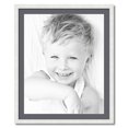 thumbnail image 1 of ArtToFrames 28x34 Matted Picture Frame with 24x30 Single Mat Photo Opening Framed in 1.25 Satin White Frame and 2 Mountain Grey Mat (FWM-3966-28x34), 1 of 8