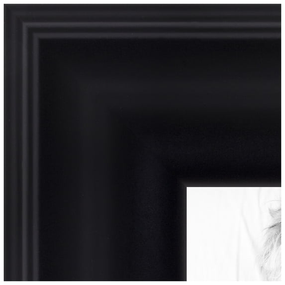 ArtToFrames 28x36 inch Satin Black Reverse Step Picture Frame, Black Wood Poster Frame (1419)
