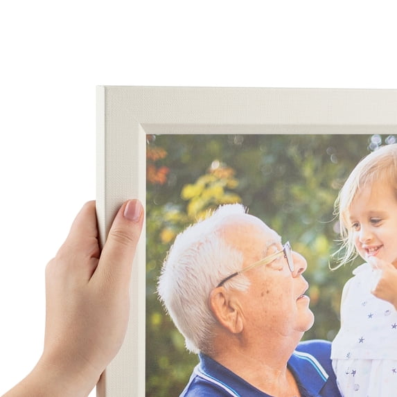 ArtToFrames 28x36 inch Slanted Lip White Picture Frame, White Wood Poster Frame (4825)