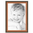 thumbnail image 1 of ArtToFrames 28x40" Matted Picture Frame with 24x36" Single Mat Photo Opening Framed in 1.50" Muted Silver with Gold Overtones and 2" Red Orange Mat (FWM-4626-28x40), 1 of 8