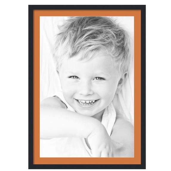ArtToFrames 28x40" Matted Picture Frame with 24x36" Single Mat Photo Opening Framed in 1.25" Satin Black and 2" Octoberfest Mat (FWM-3926-28x40)