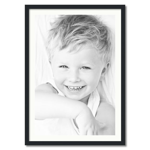 ArtToFrames 28x40" Matted Picture Frame with 24x36" Single Mat Photo Opening Framed in 1.25" Satin Black and 2" Super White Mat (FWM-3926-28x40)