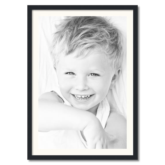 ArtToFrames 28x40 Matted Picture Frame with 24x36 Single Mat Photo Opening Framed in 1.25 Satin Black and 2 White Mat (FWM-3926-28x40)