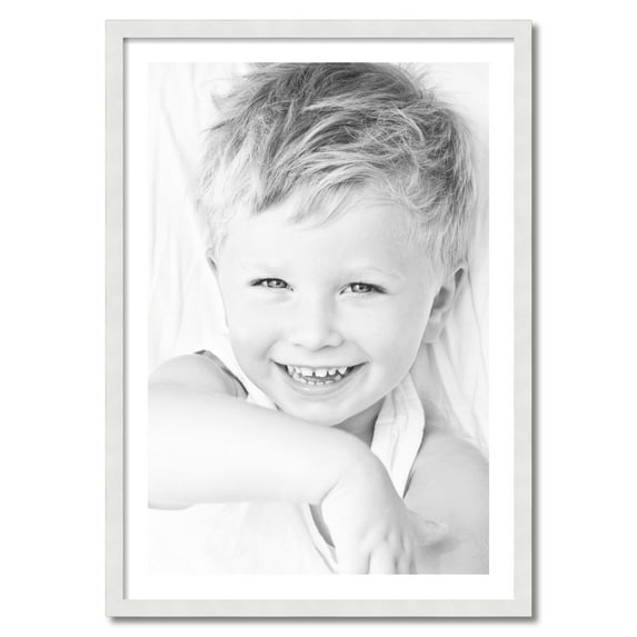 ArtToFrames 28x40 Matted Picture Frame with 24x36 Single Mat Photo Opening Framed in 1.25 Satin White Frame and 2 Crisp Mat (FWM-3966-28x40)