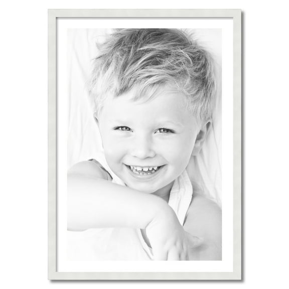 ArtToFrames 28x40 Matted Picture Frame with 24x36 Single Mat Photo Opening Framed in 1.25 Satin White Frame and 2 Crisp Mat (FWM-3966-28x40)