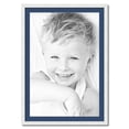 thumbnail image 1 of ArtToFrames 28x40 Matted Picture Frame with 24x36 Single Mat Photo Opening Framed in 1.25 Satin White Frame and 2 Delft Blue Mat (FWM-3966-28x40), 1 of 8