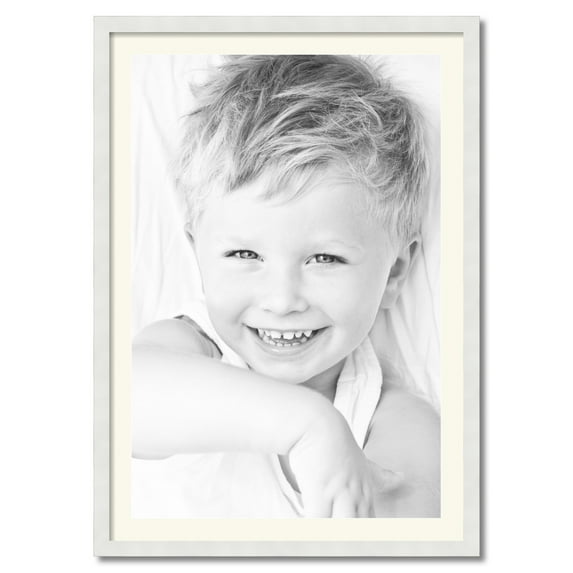 ArtToFrames 28x40" Matted Picture Frame with 24x36" Single Mat Photo Opening Framed in 1.25" Satin White Frame and 2" Off White Mat (FWM-3966-28x40)