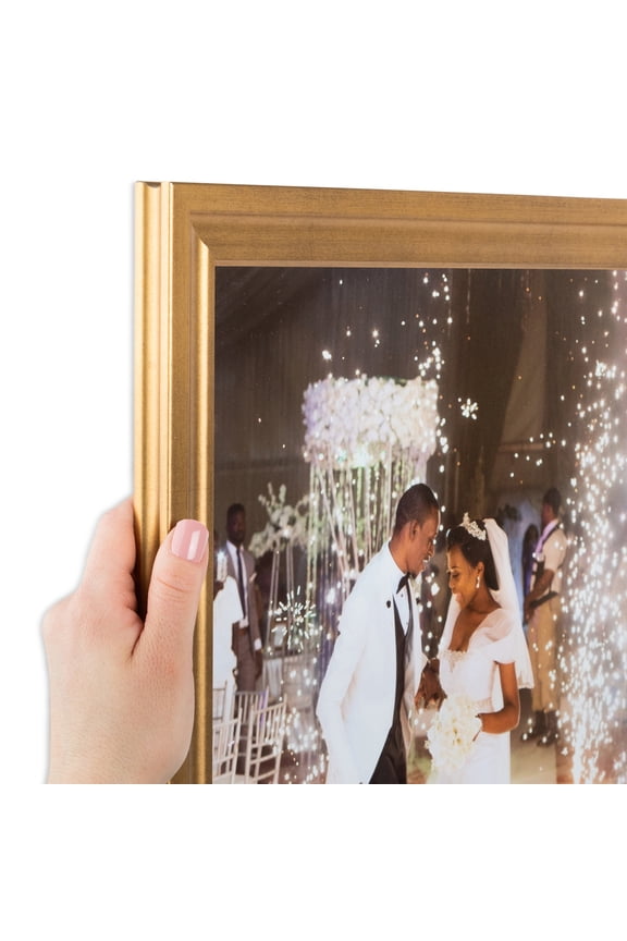 29" x 32" Muted Gold Glow Picture Frame, 29x32 inch Gold MDF Poster Frame (WOM-4680),  Pack
