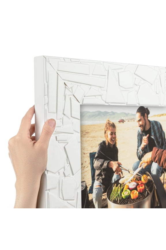 29" x 32" White Shatter Modern Picture Frame, 29x32 inch White Wood Poster Frame (WOM-5270), Pack