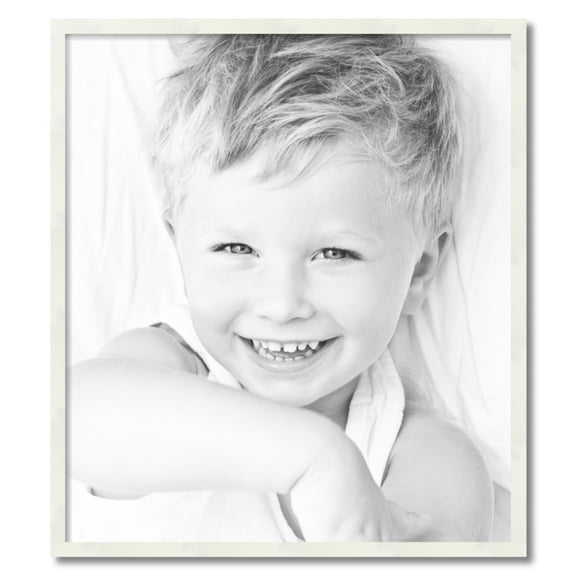 ArtToFrames 29" x 33" White Picture Frame, 29x33 inch White Wood Poster Frame (WOM-5140)