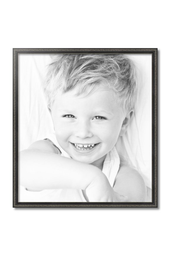 29x32 inch Antique Black Picture Frame, Black 29" x 32" Wood Poster Frame (WOM-5106) 1234