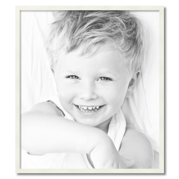 ArtToFrames 30" x 34" White Picture Frame, 30x34 inch White Wood Poster Frame (WOM-5138)