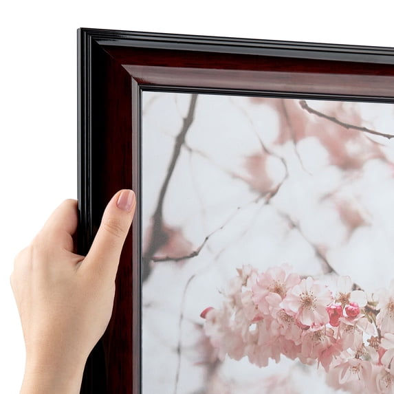 ArtToFrames 30" x 36" Honors Mahogany with Black Picture Frame, 30x36 inch Brown Wood Poster Frame (WOM-5154)