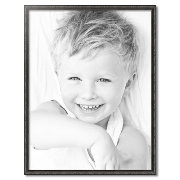 ArtToFrames 30" x 39" Antique Black Picture Frame, 30x39 inch Black Wood Poster Frame (WOM-5106)