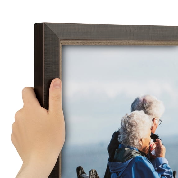 ArtToFrames 30" x 40" Cimarron Walnut Silver Picture Frame, 30x40 inch Silver Wood Poster Frame (WOM-5223), Pack