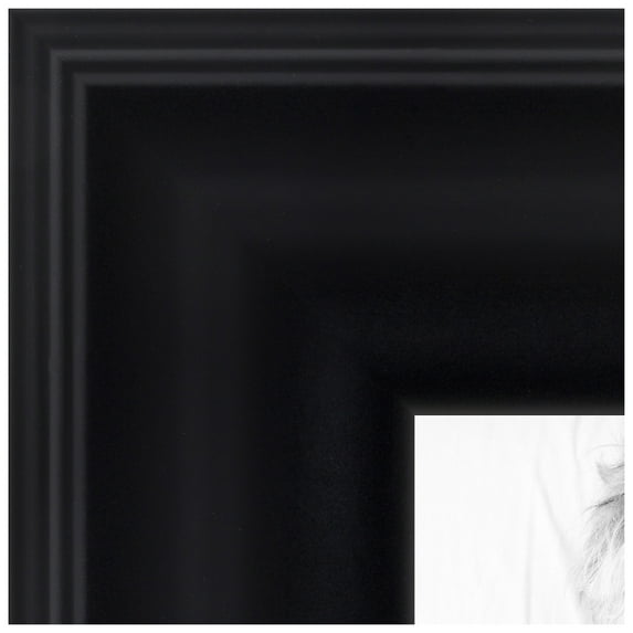 ArtToFrames 30x30 inch Satin Black Reverse Step Picture Frame, Black Wood Poster Frame (1419)
