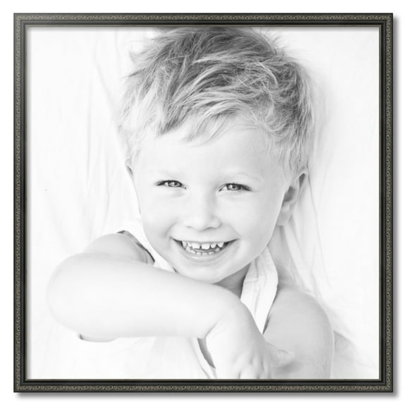 ArtToFrames 32" x 32" Antique Black Picture Frame, 32x32 inch Black Wood Poster Frame (WOM-5106)