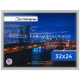 thumbnail image 1 of ArtToFrames 32x24 Inch - 81.28x60.96 CM Silver Puzzle Frame for 1500 piece Puzzles.1.25 Inch Custom MDF Puzzle Frames, Stainless Steel - Comes with Economy Acrylic, 1 of 6