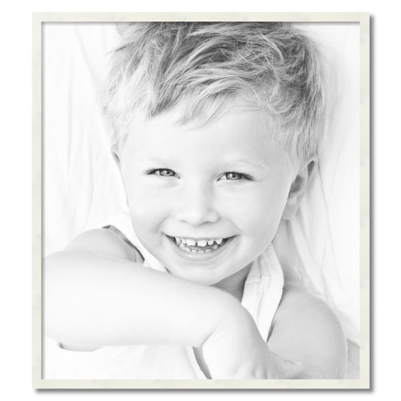 ArtToFrames 33" x 37" White Picture Frame, 33x37 inch White Wood Poster Frame (WOM-5140)