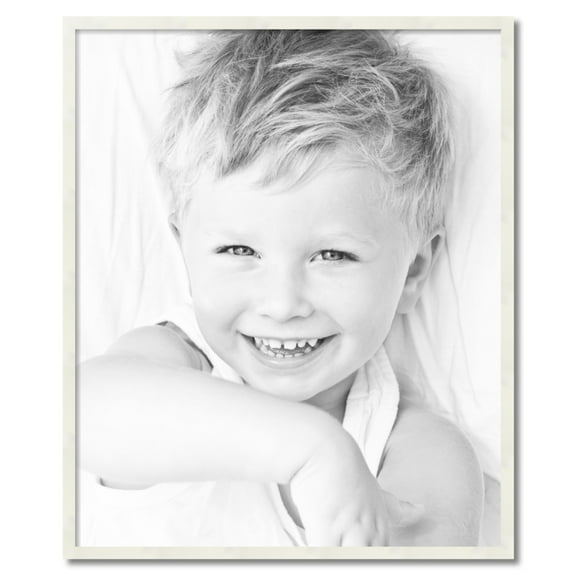ArtToFrames 33" x 40" White Picture Frame, 33x40 inch White Wood Poster Frame (WOM-5140)