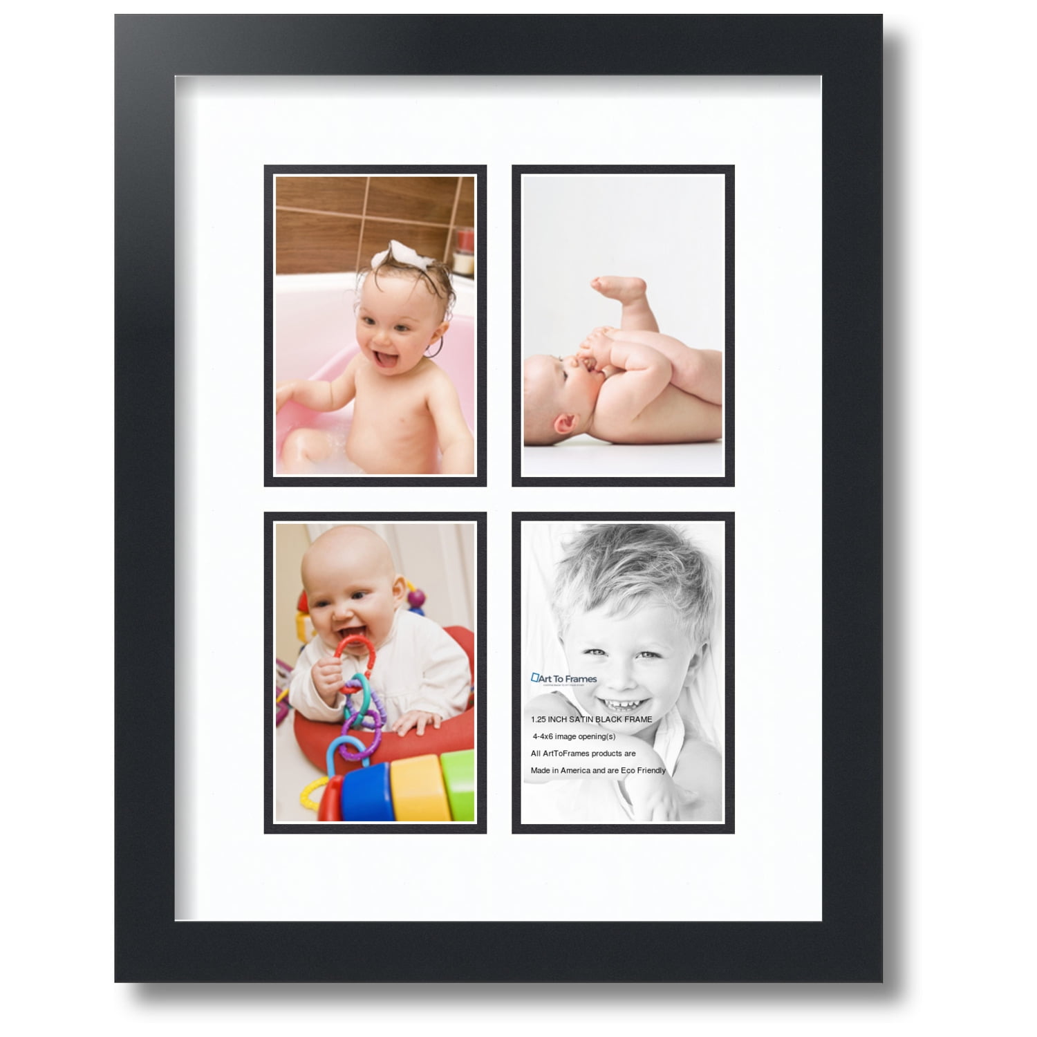 MCS Lifestyle Collage Frame 16 in. x 20 in. 4 - 4 in.x 6 in. openings Black