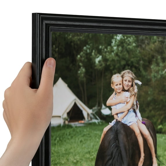 ArtToFrames 4" x 12" Black Picture Frame, 4x12 inch Black MDF Poster Frame (WOM-4102), Pack