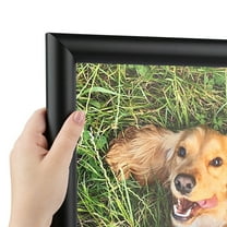 ArtToFrames 4" x 12" Satin Black Bull Nose Picture Frame, 4x12 inch Black Wood Poster Frame (WOM-1417)