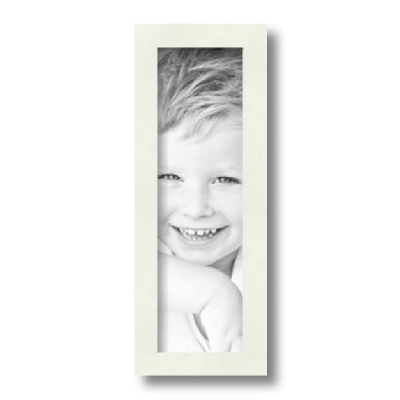 ArtToFrames 4" x 13" White Picture Frame, 4x13 inch White Wood Poster Frame (WOM-5138)