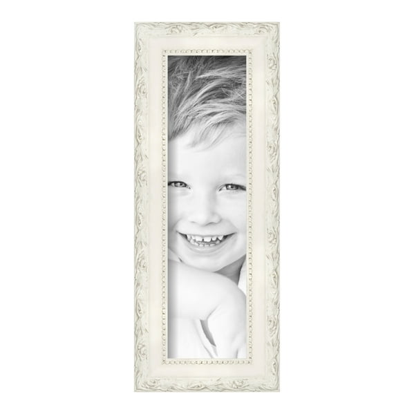 ArtToFrames 4" x 14" Classic White Picture Frame, 4x14 inch White Wood Poster Frame (WOM-5004), Pack