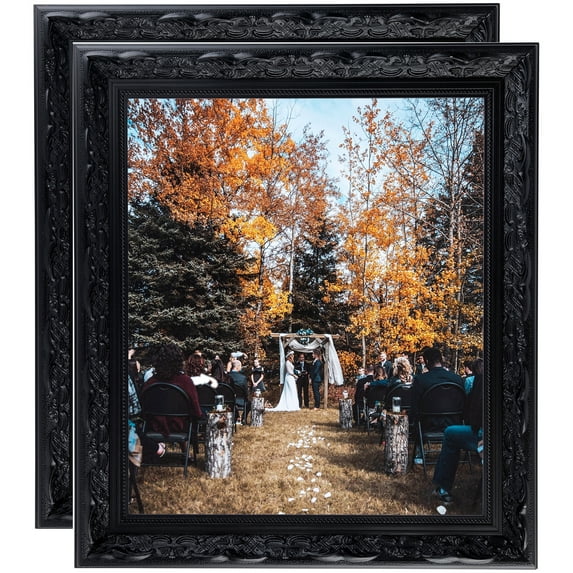 ArtToFrames 4" x 19" Matte Black Picture Frame, 4x19 inch Black Wood Poster Frame (WOM-5113), 2 Pack