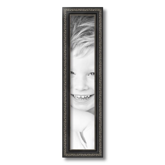 ArtToFrames 4" x 20" Antique Black Picture Frame, 4x20 inch Black Wood Poster Frame (WOM-5106)