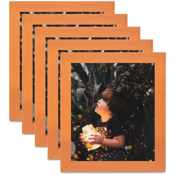 ArtToFrames 4" x 20" Orange Picture Frame, 4x20 inch Red Wood Poster Frame (WOM-4607), 5 Pack