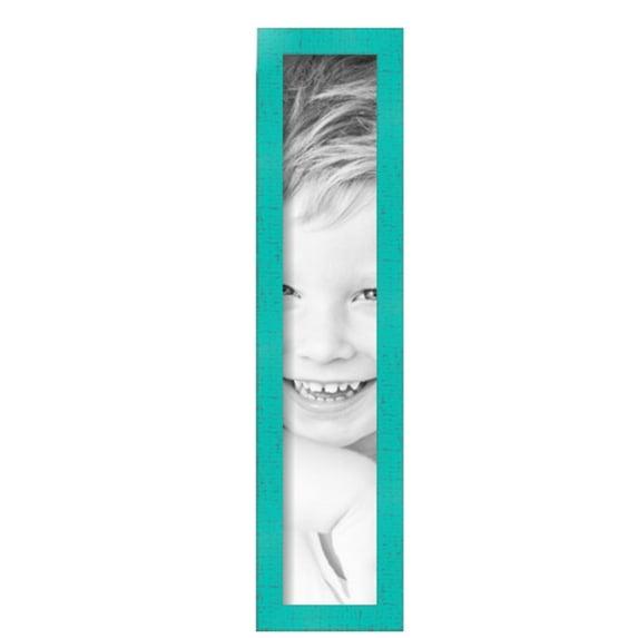 ArtToFrames 4" x 21" Aqua Picture Frame, 4x21 inch Green Wood Poster Frame (WOM-5186), Pack