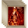 thumbnail image 1 of ArtToFrames 4" x 22" Aged White Gold Picture Frame, 4x22 inch Silver Wood Poster Frame (WOM-2036), 4 Pack, 1 of 6