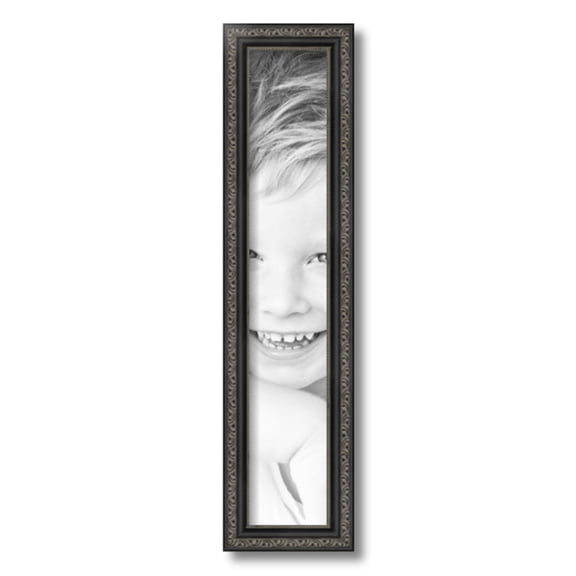 ArtToFrames 4" x 22" Antique Black Picture Frame, 4x22 inch Black Wood Poster Frame (WOM-5106)