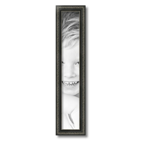 ArtToFrames 4" x 24" Antique Black Picture Frame, 4x24 inch Black Wood Poster Frame (WOM-5106)