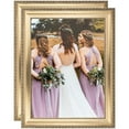 thumbnail image 1 of ArtToFrames 4" x 24" Muted Silver Picture Frame, 4x24 inch Silver Wood Poster Frame (WOM-4626), 2 Pack, 1 of 7