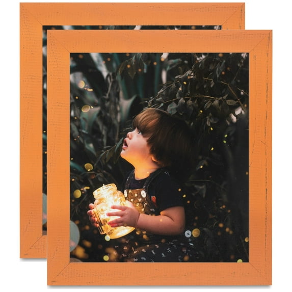 ArtToFrames 4" x 30" Orange Picture Frame, 4x30 inch Red Wood Poster Frame (WOM-4607), 2 Pack