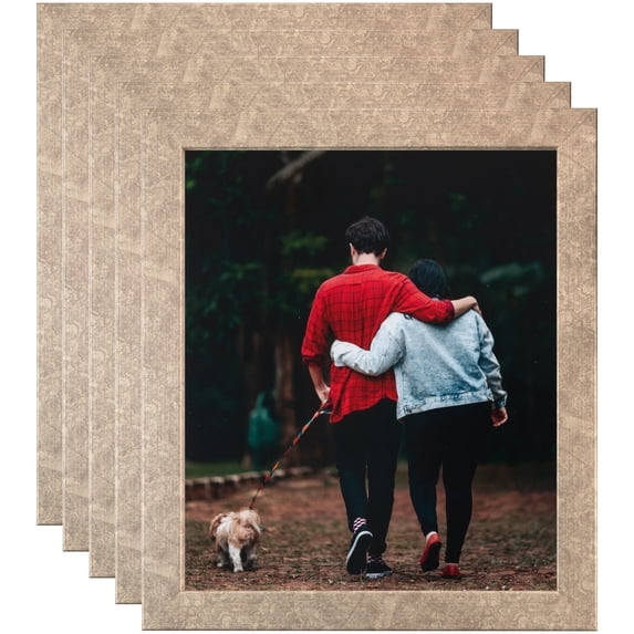 ArtToFrames 4" x 32" Silver Picture Frame, 4x32 inch Silver MDF Poster Frame (WOM-4642), 5 Pack