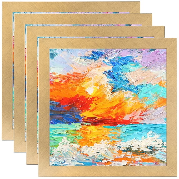 ArtToFrames 4" x 33" Classic Gold Picture Frame, 4x33 inch Gold MDF Poster Frame (WOM-4498), 4 Pack